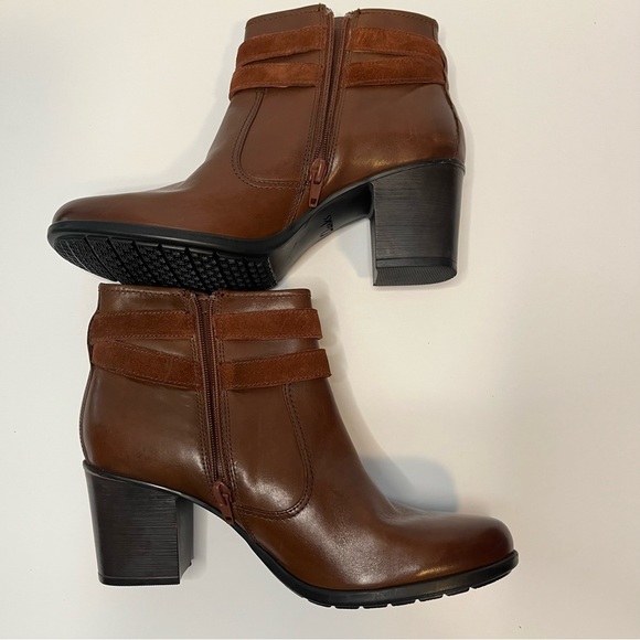 Clarks Brown Leather Women’s Diane Peake Ankle Boots Size 9 - Picture 5 of 10
